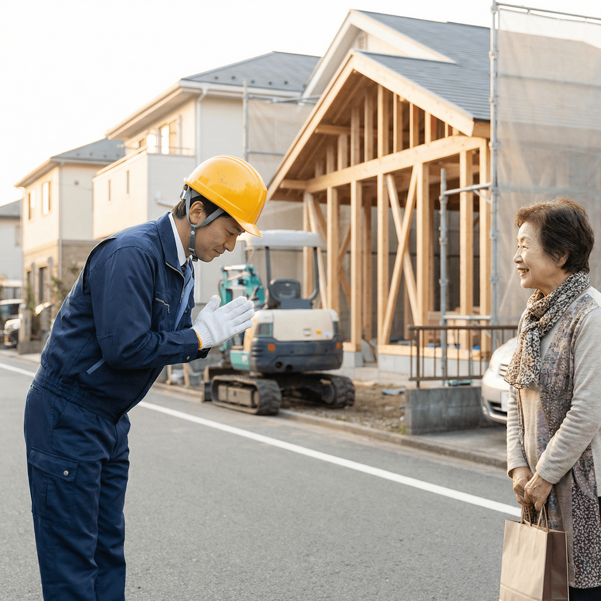 近隣挨拶の様子